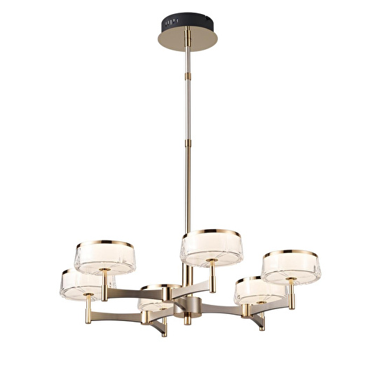 Apliqa Grayson Krom 6'lı 72 Watt Yuvarlak 3 Renkli Led Salon Avize