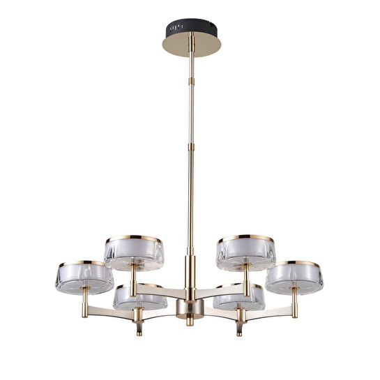 Apliqa Grayson Krom 6'lı 72 Watt Yuvarlak 3 Renkli Led Salon Avize