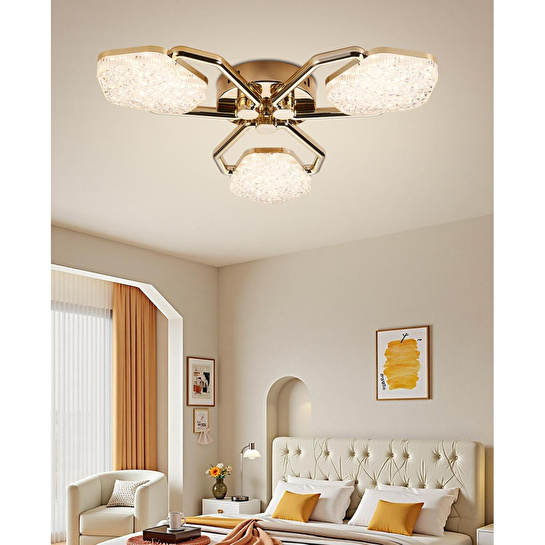 Apliqa Matiz 3'lü Gold 48 Watt Plafonyer 3 Renkli Led Avize