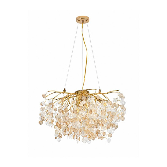 Apliqa Masal 60'lık Yuvarlak Gold Kristal Taşlı Modern, Oturma Odası, Salon Avize