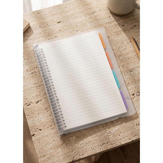 The Mia Çizgili Spiralli Not Defteri B5 25 X 18 Cm