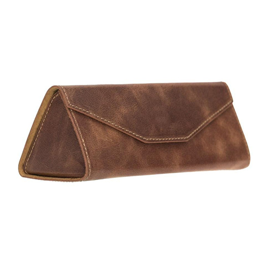 Bloominbag Prisma Espresso Brown Deri Gözlük Kılıfı – Mıknatıslı Üçgen Tasarım