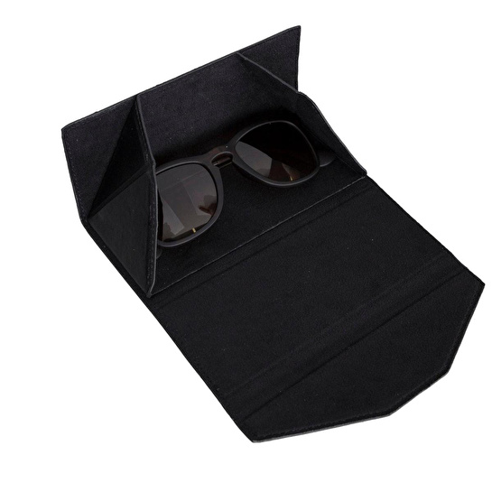 Bloominbag Prisma Noir Black Deri Gözlük Kılıfı – Mıknatıslı Üçgen Tasarım