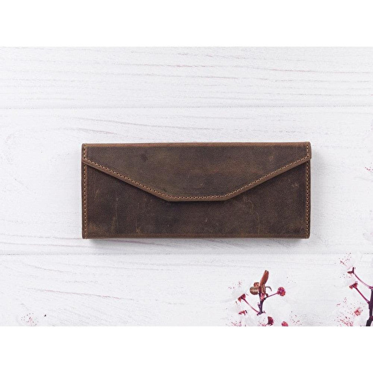 Bloominbag Prisma Saddle Heritage Deri Gözlük Kılıfı – Mıknatıslı Üçgen Tasarım
