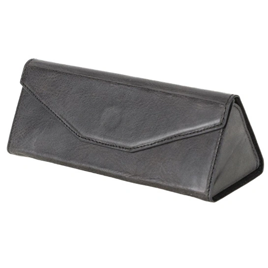 Bloominbag Prisma Charcoal Graphite Deri Gözlük Kılıfı – Mıknatıslı Üçgen Tasarım