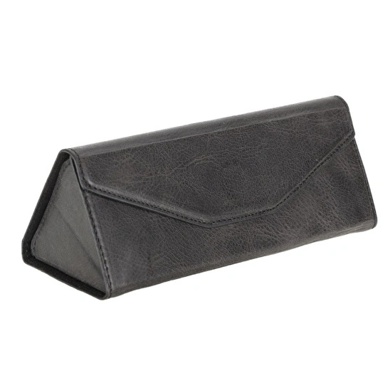 Bloominbag Prisma Charcoal Graphite Deri Gözlük Kılıfı – Mıknatıslı Üçgen Tasarım