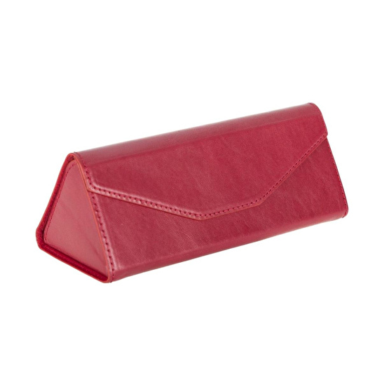Bloominbag Prisma Dusty Crimson Deri Gözlük Kılıfı – Mıknatıslı Üçgen Tasarım