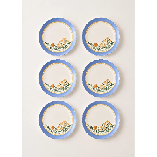 Bella Maison Bianca New Bone 6'lı Pasta Tabağı Seti (20 Cm)
