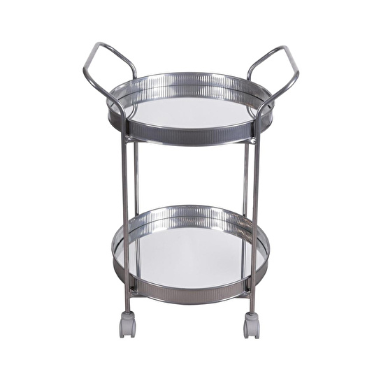 The Mia Servis Arabası Krom 2raflı Tekerlekli 80x45 Cm