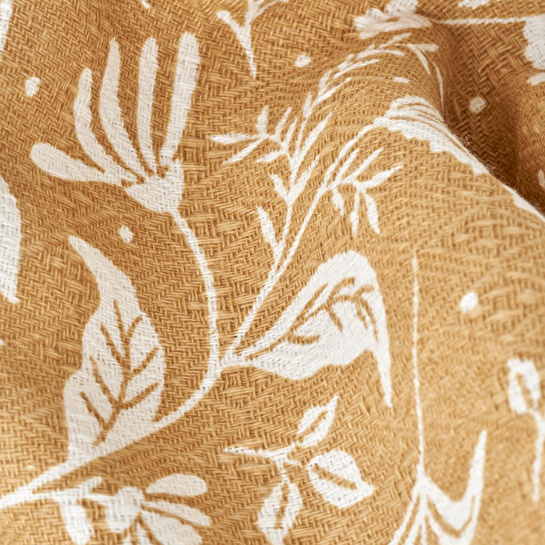 Bella Maison Heather Pamuklu Tek Kişilik Baskılı Pike Hardal (150x220 Cm)