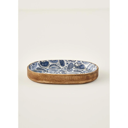 Bella Maison Paisley Mango Sunum Tabağı Mavi (25x13 Cm) Mavi