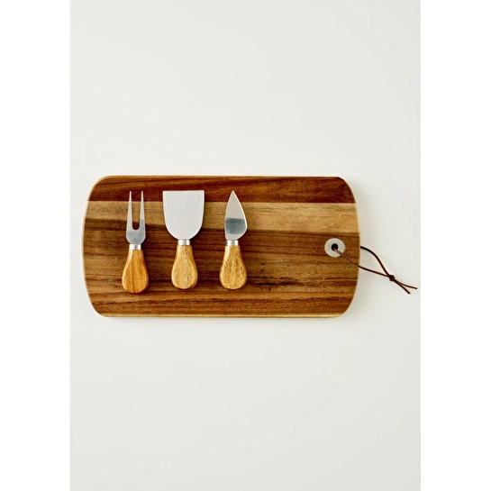 Bella Maison Parm Peynir Servis Seti Naturel (32x17,5 Cm) Naturel