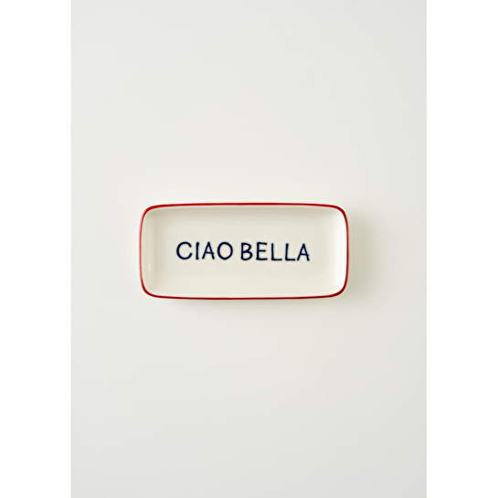 Bella Maison Line Dikdörtgen Porselen Sunum Tabağı Kırmızı (22x10 Cm) Kırmızı