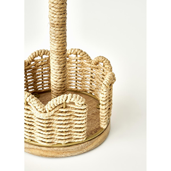 Bella Maison Scallop Kağıt Havluluk Koyu Bej (14x14x33 Cm) Koyu Bej