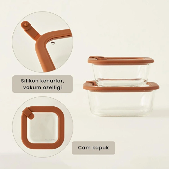 Bella Maison Sandy Cam Saklama Kabı Kahverengi (520 Cc) Kahverengi