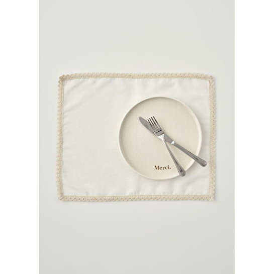 Bella Maison Eloni Kopanakili Amerikan Servis Ekru (35x45 Cm) Ekru