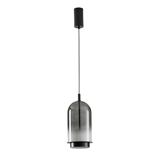 Apliqa Velmio Modern Cam Tekli Led Sarkıt Avize Gri
