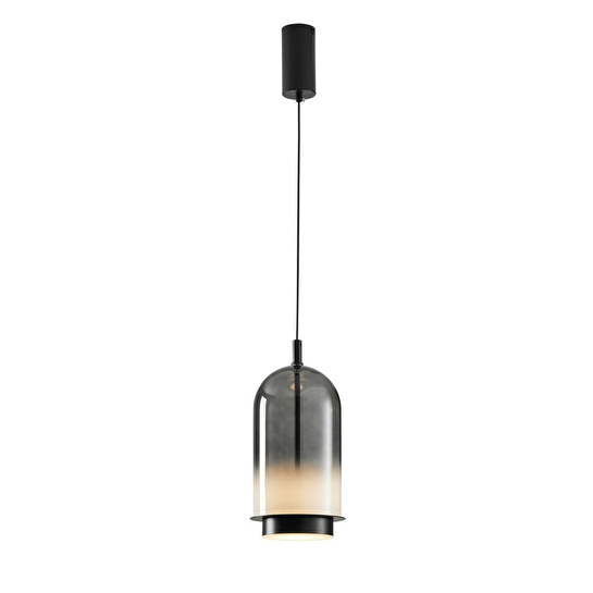 Apliqa Velmio Modern Cam Tekli Led Sarkıt Avize Gri