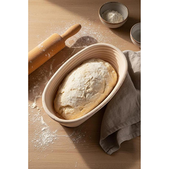 Bambum Puder - Ekmek Mayalama Sepeti Oval 24 Cm