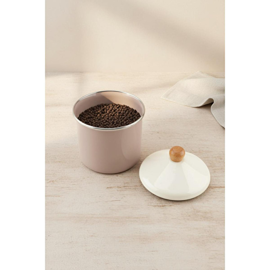 Bambum Nostalji Emaye - Ahşap Saplı Baharatlık Toprak 12 Cm