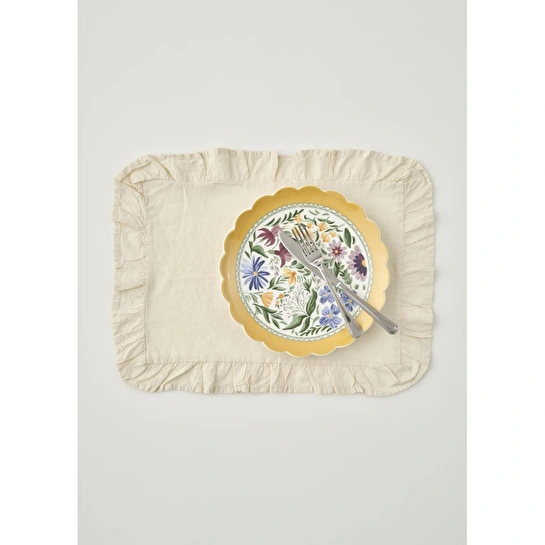 Bella Maison %100 Pamuk Elegance Fırfırlı Amerikan Servis Ekru (35x45 Cm) Ekru