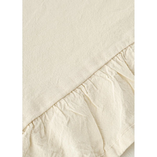 Bella Maison %100 Pamuk Elegance Fırfırlı Masa Örtüsü Ekru (150x250 Cm) Ekru