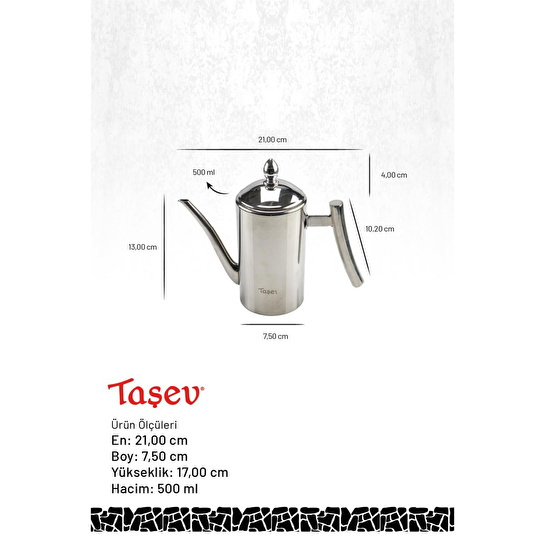 Bambum Zed Çok Amaçlı Çelik Demlik Yağlık Yağdanlık 500ml