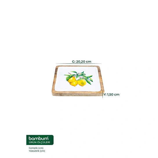 Bambum Kangura Limon Kare Tepsi Küçük