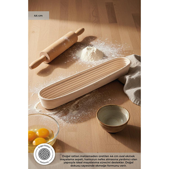 Bambum Puder - Ekmek Mayalama Sepeti Oval 44 Cm