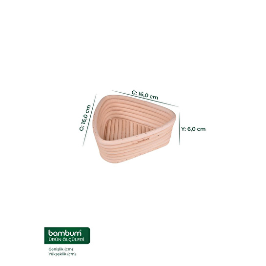 Bambum Puder - Ekmek Mayalama Sepeti Üçgen 16 Cm