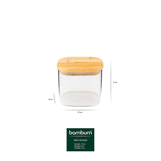Bambum Multy Bambu Kapaklı Cam Saklama Kabı 600ml