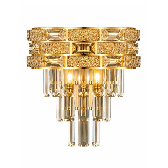 Apliqa Dolares Gold 40 Watt Kristal Taşlı Duvar Lambası Salon Aplik