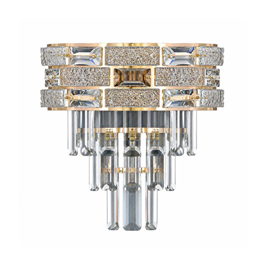 Apliqa Dolares Gold 40 Watt Kristal Taşlı Duvar Lambası Salon Aplik