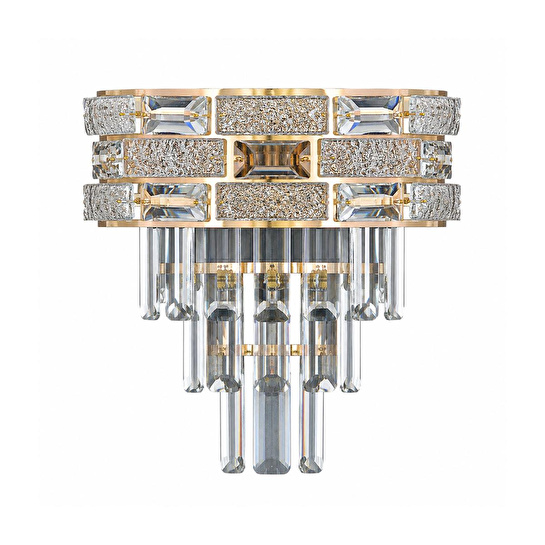 Apliqa Dolares Gold 40 Watt Kristal Taşlı Duvar Lambası Salon Aplik
