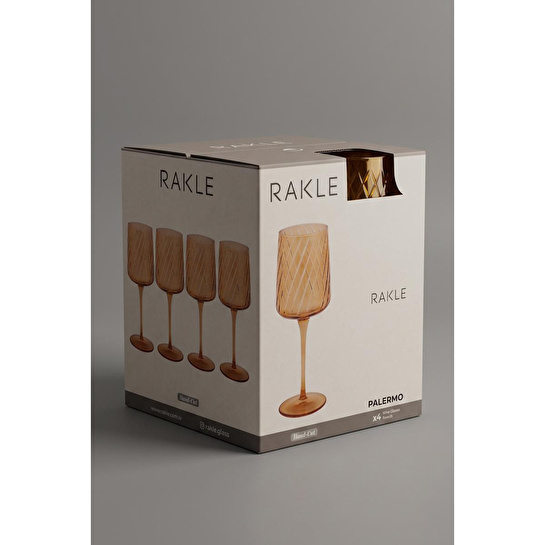 Rakle Palermo 4'lü Kadeh Seti Amber 430 Cc