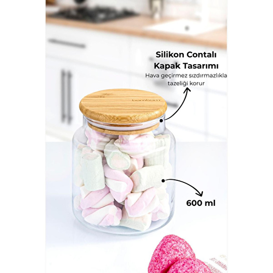 Bambum Zone - Cam Saklama Kabı 600ml