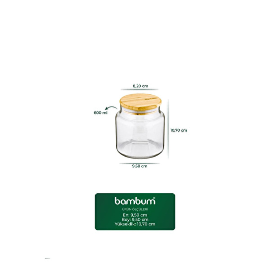 Bambum Zone - Cam Saklama Kabı 600ml
