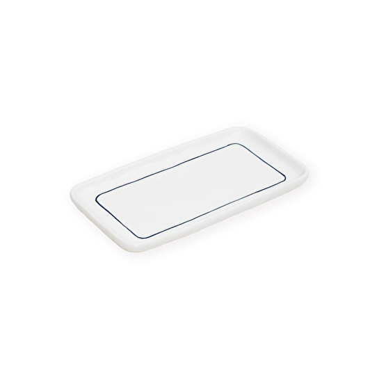 The Mia Pure Banyo Tepsisi Mavi Beyaz 27x15x3 Cm