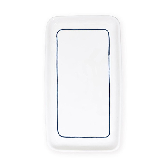 The Mia Pure Banyo Tepsisi Mavi Beyaz 27x15x3 Cm