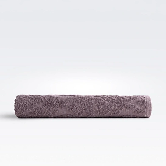 Green Black Serena Banyo Havlusu %100 Pamuk Jakarlı Koyu Mor 80x150 Cm