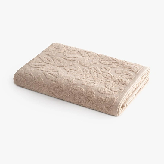 Green Black Serena Banyo Havlusu %100 Pamuk Jakarlı Koyu Bej 80x150 Cm