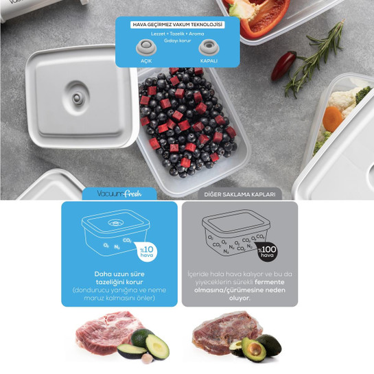 Vienev Vacuumfresh 13 Parça Vakumlu Gıda Saklama Ve Vakumlu Poşet Seti