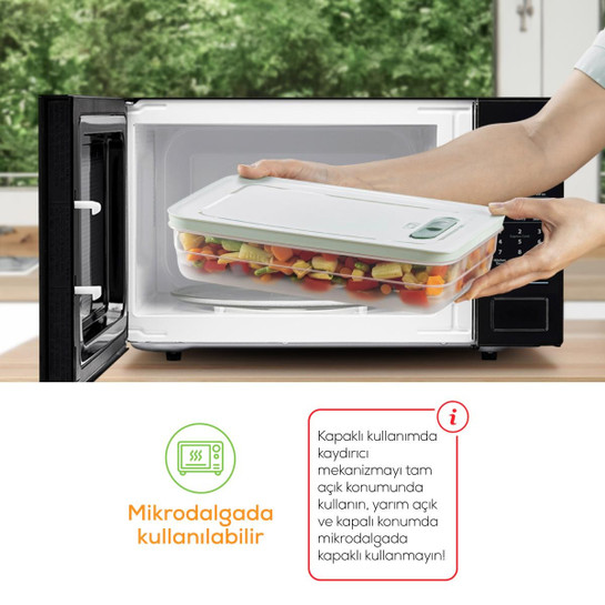 Vienev 3'lü Ayarlı Sebze Ve Meyve Saklama Kabı 5 Litre Mint