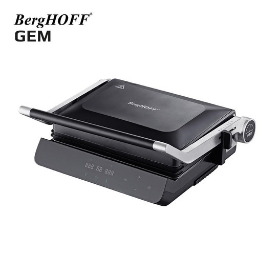 Berghoff Gem Titan Siyah Çelik Kapaklı Contact Izgara Ve Tost Makinesi