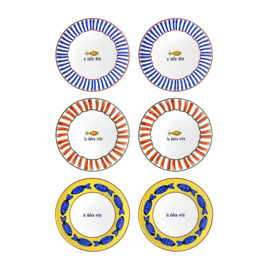 The Mia Fish Pasta Tabağı 6lı Set 19 Cm