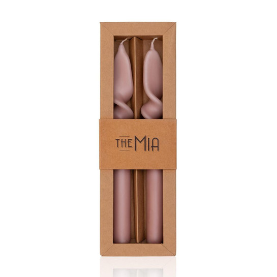 The Mia Burgu Şamdan Mumu 2li Set Rose 25 Cm