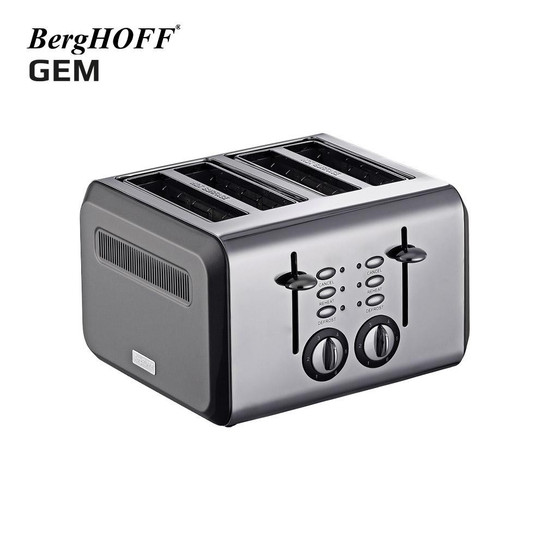Berghoff Gem Titan Parlak Gümüş Gri Dört Dilim Ekmek Kızartma Makinesi