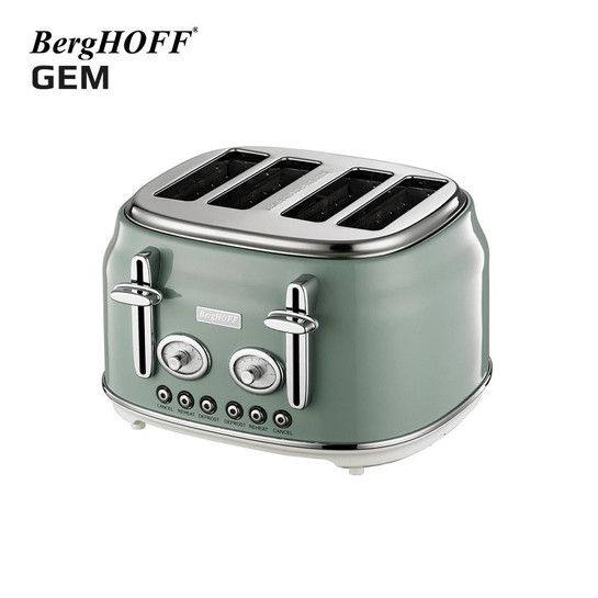 Berghoff Gem Retro Mint Yeşil Dört Dilim Ekmek Kızartma Makinesi