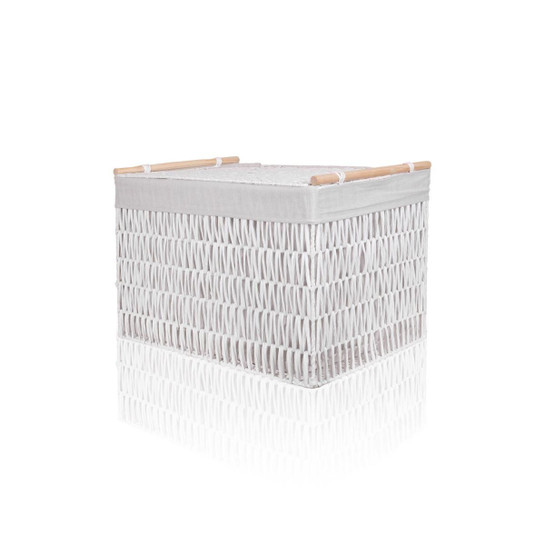 The Mia Cesta Hasır Organizer Sepet Beyaz 62x42x42 Cm