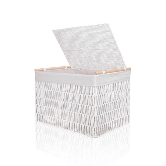 The Mia Cesta Hasır Organizer Sepet Beyaz 62x42x42 Cm